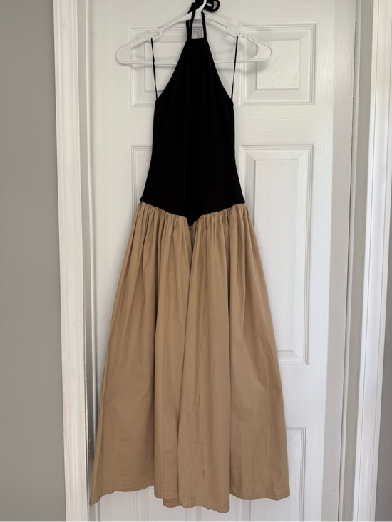 Maeve Dresses & Skirts - Maeve Halter Basque-waist Twofer Midi
Dress In Black | ModeSens